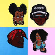 Indian and African Hip hop fashion boys and girls Patches for Clothing Appliques Girl Appliques 3D Diy Clothes Accessories 2024 - buy cheap