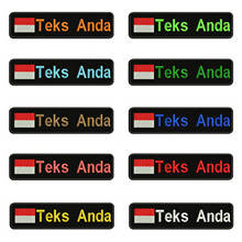 Indonesian Flag Indonesia 10X2.5cm Embroidery Custom Name Text Patch Stripes Badge Iron On Or Velcros Patches 2024 - buy cheap