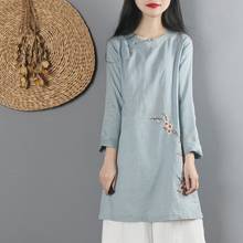 Ropa de estilo chino para mujer, Top Cheongsam, camisa tradicional china, Hanfu Blusa de algodón, Tops chinos para mujer 2021 2024 - compra barato