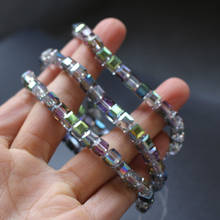 Cuentas de cristal de 6mm para fabricación de joyas, cubo suelto cuadrado, color rosa y verde, 98 unids/lote 2024 - compra barato