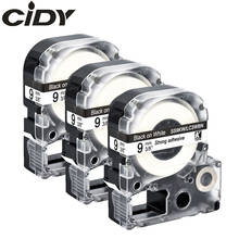 CIDY-cintas de etiquetas compatibles con LC-3WBN kingjim, 9mm, negro sobre blanco, SS9KW, LC-3WBN9, impresoras epson LW300, SR150, LW400, 3 paquetes 2024 - compra barato