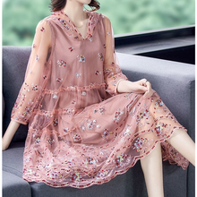 2022 Summer Clothing Fashion Women 5xl Plus Size Vintage Dress Female Hooded Embroidery Long Dresses Vestidos Femme Y835 2024 - buy cheap