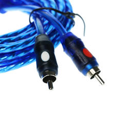 4.5m 2 RCA MALE TO 2RCA MALE CAR STEREO AUDIO POWER CABLE WIRE BLUE 2024 - buy cheap