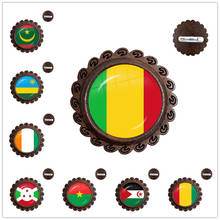 Broches de cabujones de madera de cristal para mujer, pasadores de la bandera nacional de Ghana, Marruecos, Marruecos 2024 - compra barato