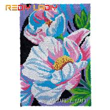 Latch Hook Kits White Poppies Chunky Yarn Embroidery Crocheting Tapestry Kits Needlework Arts & Crafts DIY Carpet Rug 58*87cm 2024 - buy cheap