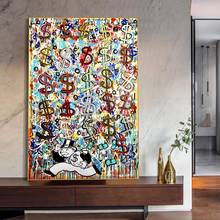 Abstract Dollar Monopoly Man Funny Posters And Prints Graffiti Raining Money Wall Art Canvas Painting For Living Room Decoration 2024 - buy cheap