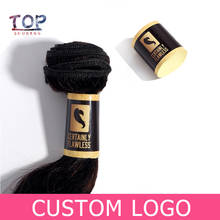 Custom logo brand Human Premium Virgin Hair extension bundle wrap paper stickers,self adhesive wrapping stickers labels tags 2024 - buy cheap