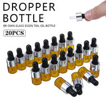 20pcs 1ml Amber Mini Glass Sample Dropper Bottles Transparent Glass Bottle For Essential Perfume Oils Pipette Container 2024 - buy cheap