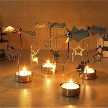 Lovoski Christmas Rotating Carousel Candle Holder Tealight Candlestick Ornament 2024 - buy cheap