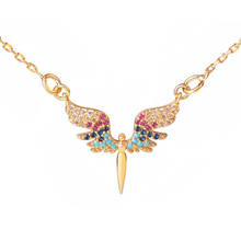 Bettyue Attractive Guarding Angel Shape Cubic Zircon Multicolor Dreamlilke Necklace Women Adorable Decoration Gift Fashion Party 2024 - buy cheap