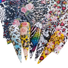 Wuf 5 peças-folhas decorativas de unha de leopardo, adesivo estrelado do céu, decorações para manicure 2024 - compre barato