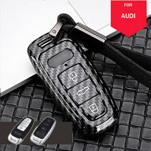 Funda de ABS para llavero de coche, carcasa de fibra de carbono para Audi A7, A8, A6L, A3, A4, A6, Q3, Q5, Q7, Quattro, SQ5, RS5 2024 - compra barato