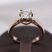18K Rose Gold Ring VVS1 DF Color AU750 Moissanite Stone Diamond Rings Engagement ring with moissanite 2024 - buy cheap