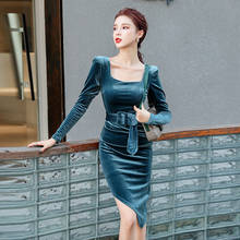 autumn spring fashion personality solid formal dress temperamental high quality thick OL vintage elegant mini asymmetrical dress 2024 - buy cheap