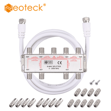 Neteck-divisor de cabo coax 8 vias, moca, 5-2500mhz, com 1.5m, feito de fábrica, com plugue f para f, junção em linha 2024 - compre barato