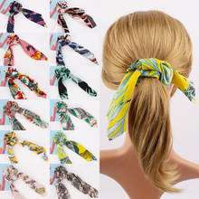 Vintage Hair Band Scrunchies Women Girls Hair Accessories Flower Leaf Print Hair Scarf Elastic Ponytail Holder Rubber Hair Ties 2024 - buy cheap