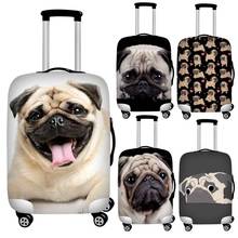 3d filhote de cachorro pug cão impressão bagagem capa protetora poeira à prova d18 água 18-32 polegada mala capa de bagagem capa de chuva stretchable 2024 - compre barato