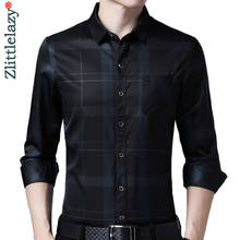 2022 Brand Long Sleeve Men Social Shirt Streetwear Casual Pocket Striped Shirts Dress Mens Slim Regular Fit Clothes Fashions 931 2024 - buy cheap