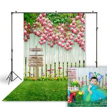 HUAYI Photography Backdrop Spring Easter Fence Photo Booth Background Customize Newborns Child Birthday Studio Backdrop XT-2897 2024 - buy cheap