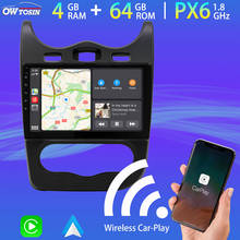 10.1" PX6 4GB+64GB Android 10 Car Multimedia Player For Renault Sandero Stepway GT 2013 2014 Wireless Carplay TDA7850 GPS Radio 2024 - buy cheap
