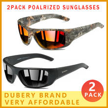 Солнцезащитные очки DUBERY мужские, спортивные поляризационные брендовые модные ветрозащитные очки для рыбалки, легкая оправа, UV400, 2 упаковки 2024 - купить недорого