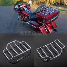 Rack de bagagem para motocicletas, cromado, para harley touring electra street glide flht flhr flhs road king flh 2024 - compre barato