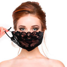 Fast Delivery Mask For Face Máscara Ladies Single layer Black Embroidery Lace Adjustable Mesh Thin Bandage Breathable Mask 2024 - buy cheap