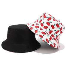 Sombrero de pescador con estampado de cerezas para hombre y mujer, sombrero de pescador japonés pequeño y fresco, Unisex, 2020 2024 - compra barato