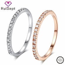 HuiSept-Anillo de plata 925 con piedras preciosas de circonita AAA para mujer, joyería para dedo, accesorios de fiesta de compromiso de boda a la moda 2024 - compra barato