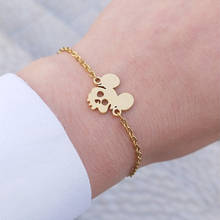 Punk Mouse Ears Skull Bracelet For Women and Girl Gold Chain Stainless Steel Pulseras Mujer Best Friend Gift 2024 - buy cheap