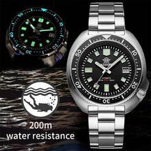 Addiesdive relógio automático à prova dwaterproof água relógio masculino de cristal safira aço inoxidável automático mecânico abalone relógio de mergulho 2024 - compre barato