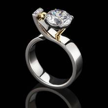 18k ouro cor cristal anel de noivado para as mulheres glamour aaa branco zircão cúbico feminino casamento banda cz anéis jóias melhores presentes 2024 - compre barato