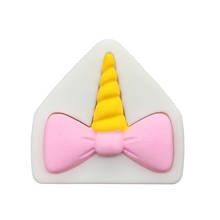 Bow unicórnio de silicone sugarcraft molde de chocolate cupcake confeitaria fondant bolo ferramentas de decoração 2024 - compre barato