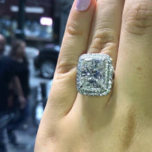 MENGYI-anillo de compromiso de lujo para mujer, sortija grande de zirconia cuadrada, 9, 2 y 5, joyería de boda, regalo para el Día de San Valentín, 2020 2024 - compra barato