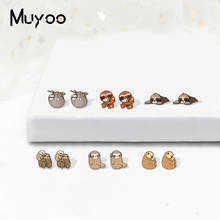 Cute Kawaii Sloth Lazy Animals Funny Sloth Handmade Epoxy Acrylic Resin Earrings Kids Gifts 2024 - buy cheap