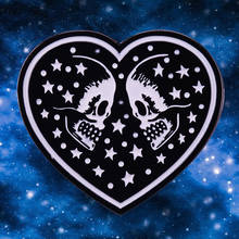 Starry Night Skull Brooch Stars Heart Enamel Pin Black 2024 - buy cheap