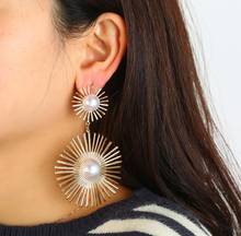 ZA Fashion Bohemian Pearl Flower Dangle Earrings For Women Big New Tassel  Earrings Girl Gifts Gold jewelry Brincos 2024 - buy cheap