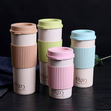 Coffee Tea Cup Wheat Straw Travel Water Drink Mug with Silicone Lid Drinking Mugs 2024 - buy cheap