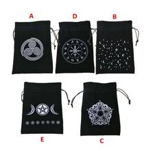 Velvet Pentagram Tarot Oracle Cards Storage Bag Runes Constellation Witch Divination Accessories Jewelry Dice Drawstring Package 2024 - buy cheap