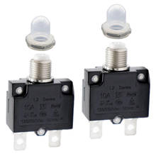 2x Black 10A Circuit Breaker Overload Protector Switch Fuse Resettable AC 125/250V For 3/8 inch (10 mm) round hole 2024 - buy cheap