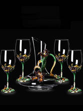 Creative enamel wine cup Europe Retro goblet Lead-free crystal glass cups champagne cups Luxury Wedding Gift party drinkware 2024 - compre barato