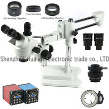 Microscopio Trinocular estéreo con soporte de doble cara, lente Focal, Zoom 3,5x-90X, 14MP, 1080P, HDMI, VGA, cámara 0,5X, 1X, 2X, objetivo 2024 - compra barato