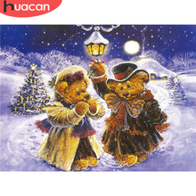 HUACAN 5D Diamond Painting Bear Craft Kit Full Drill Square Diamond Embroidery Winter Mosaic Animal Christmas Gift 2024 - buy cheap