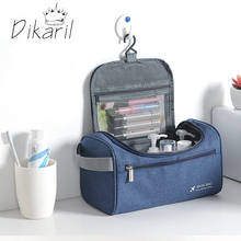 Dikaril estojo de maquiagem para homens e mulheres, organizador de viagem, com zíper e bolsa de armazenamento, kit de banho e de higiene pessoal 2024 - compre barato