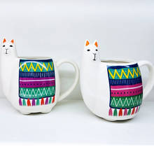 Taza de Alpaca 3D para niños, vaso creativo de cerámica con forma de Animal y oveja, leche blanca, café, té, regalo de cumpleaños, 400ML 2024 - compra barato