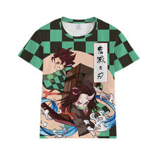 Anime Cosplay Costumes Demon Slayer: Kimetsu no Yaiba Costume T-shirt Men Boys Unisex Harajuku Tshirt Top Tanjirou Kamado Nezuko 2024 - buy cheap