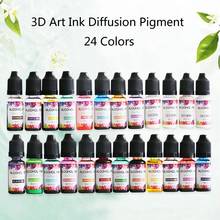 24 Colors 10ML Art Ink Alcohol Resin Pigment Kit Liquid Resin Colorant Dye Ink Diffusion UV Epoxy Resin Jewelry Making 2024 - buy cheap