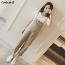 Jumpsuits Women Solid Loose All-match Spring Fashion Trousers Female Spaghetti Strap Student BF Harajuku Ins Chic Leisure Trendy 2024 - buy cheap