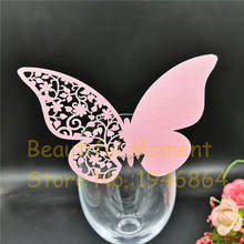 50pcs Butterfly Wedding place cards, name place card Paper Vine Wedding Favor, wedding table mark wine glass card, Free Shipping 2024 - buy cheap