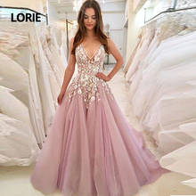 Lorie-vestido de noiva rendado, lindo vestido de baile, gola v, rosa, macio, tule, princesa, festa de casamento, 2019 2024 - compre barato